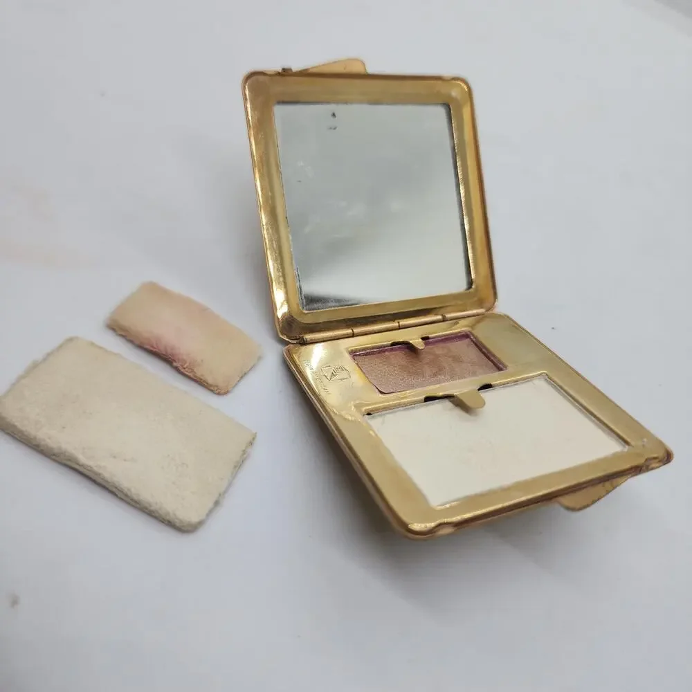 Vintage Elgin Silhouette Lady Powder Compact Mirror Original Makeup Art Deco